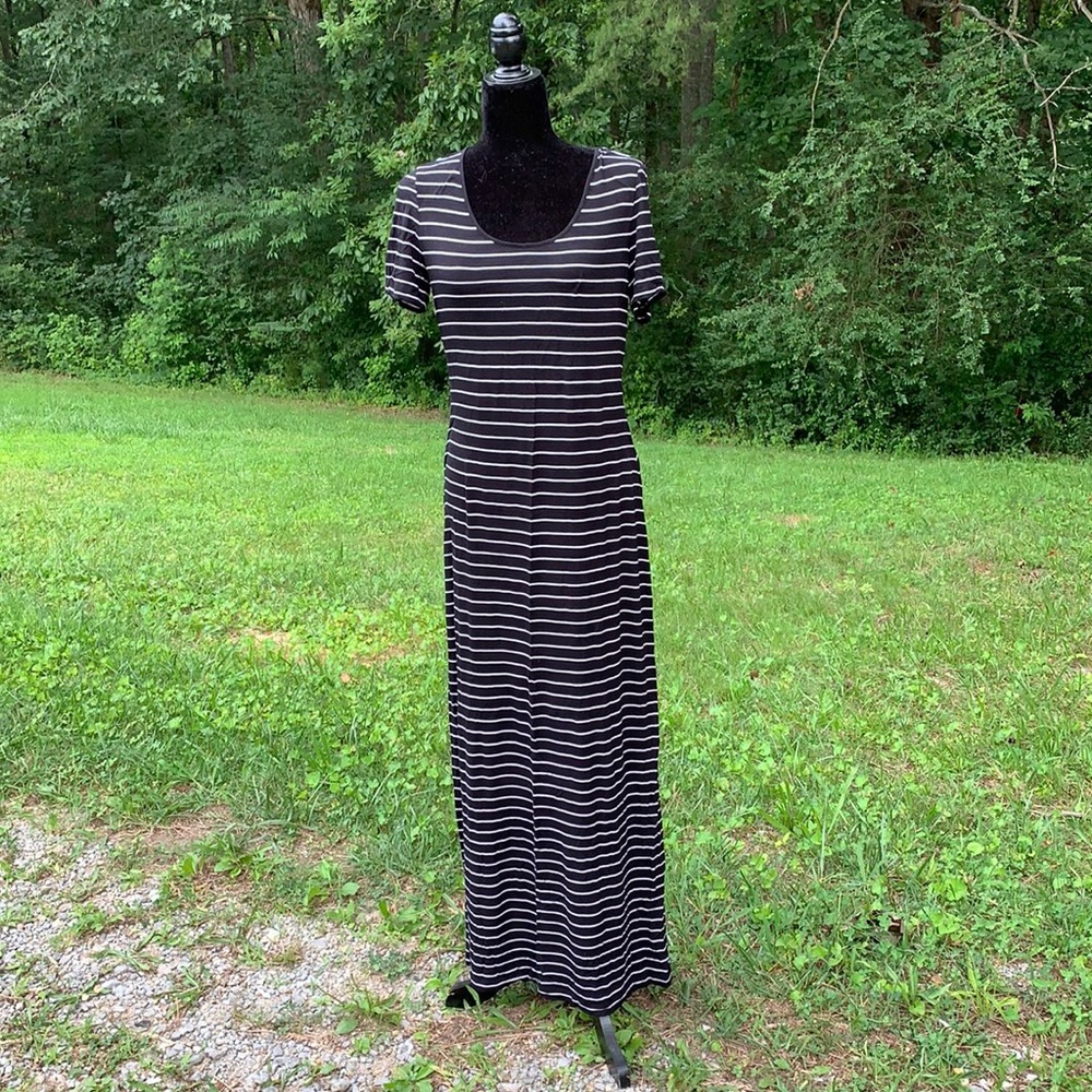 Calvin Klein black and white maxi dress